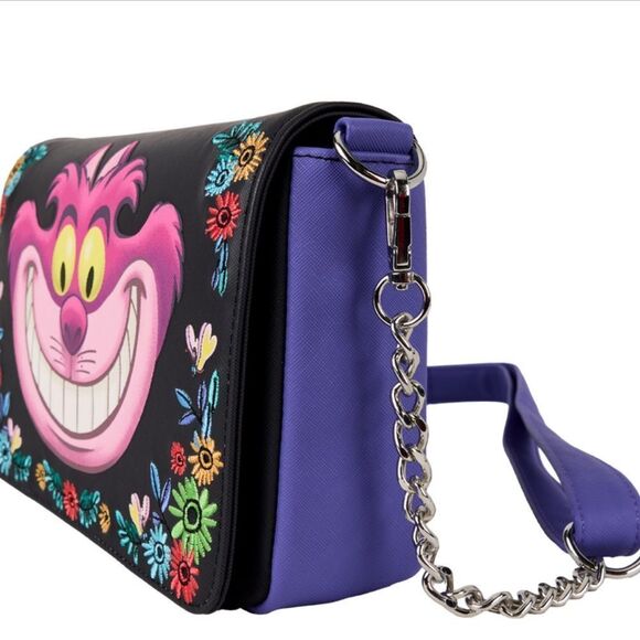 Loungefly Alice in Wonderland Cheshire Cat Tulgey Wood Crossbody Bag - Picture 2 of 3